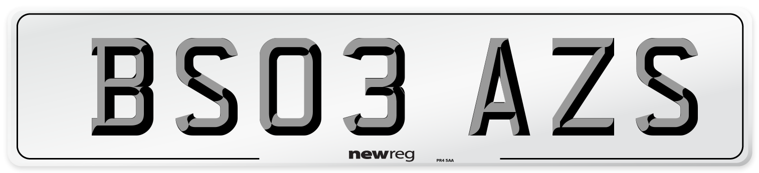 BS03 AZS Number Plate from New Reg
